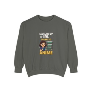 Anime Gamer Sweatshirt Leveling Up IRL Apparel