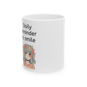 Ceramic Mug Daily Smile Anime Cute Girl Flowers Green Hair
