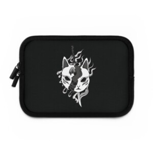 Split Anime Kitsune Mask Tablet Pouch Laptop Bag Art