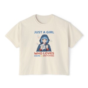 Anime Lover Women's Tee - Just a Girl Who Loves Anime & Sketching